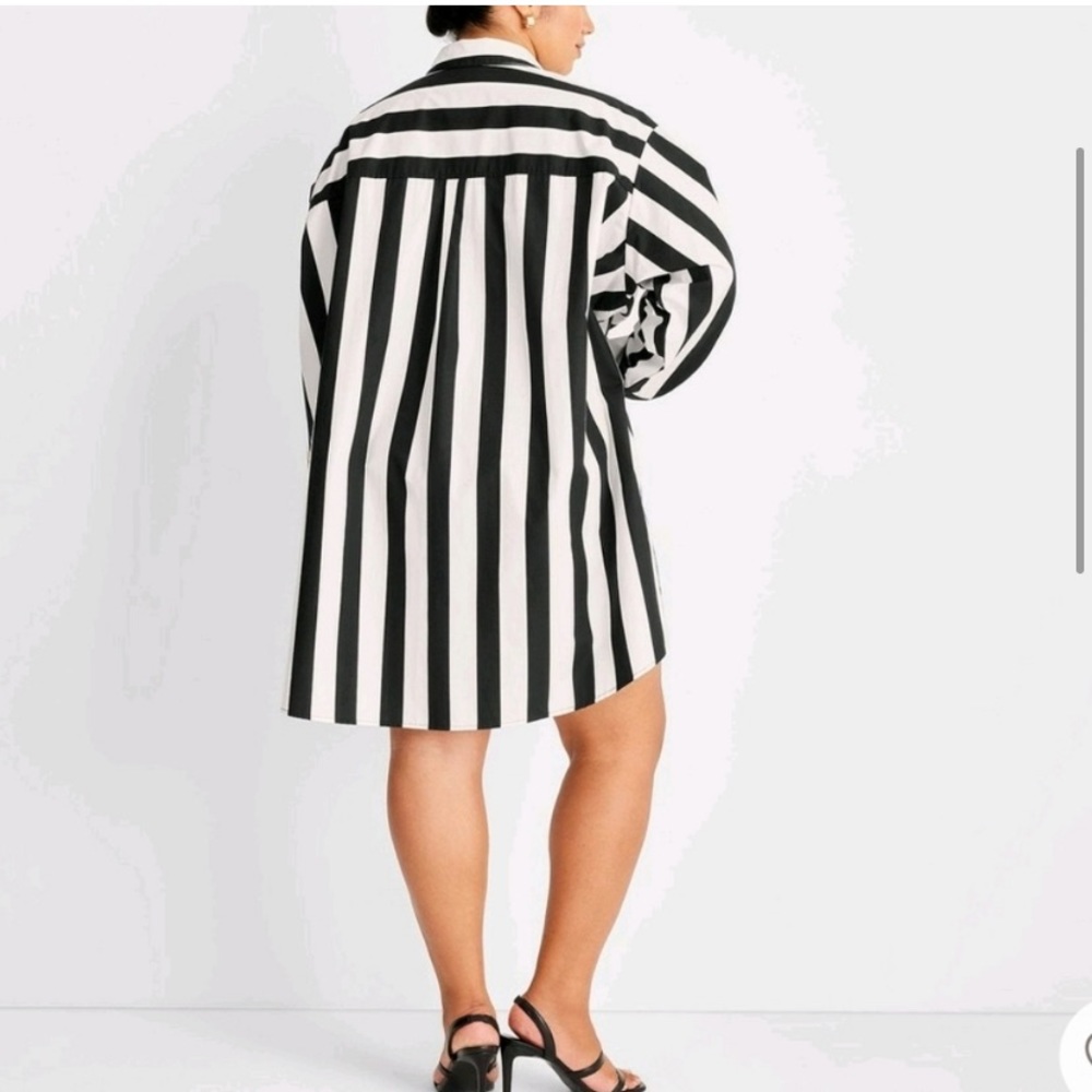 🔖 FUTURE COLLECTIVE Kahlana Barfield Brown Asymmetrical Long Sleeve Shirt Dress - Picture 6 of 17